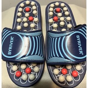 BYRIVER Acupuncture Massage‎ Slippers Sandals Slides Shoes Sz M / 10.5" Long